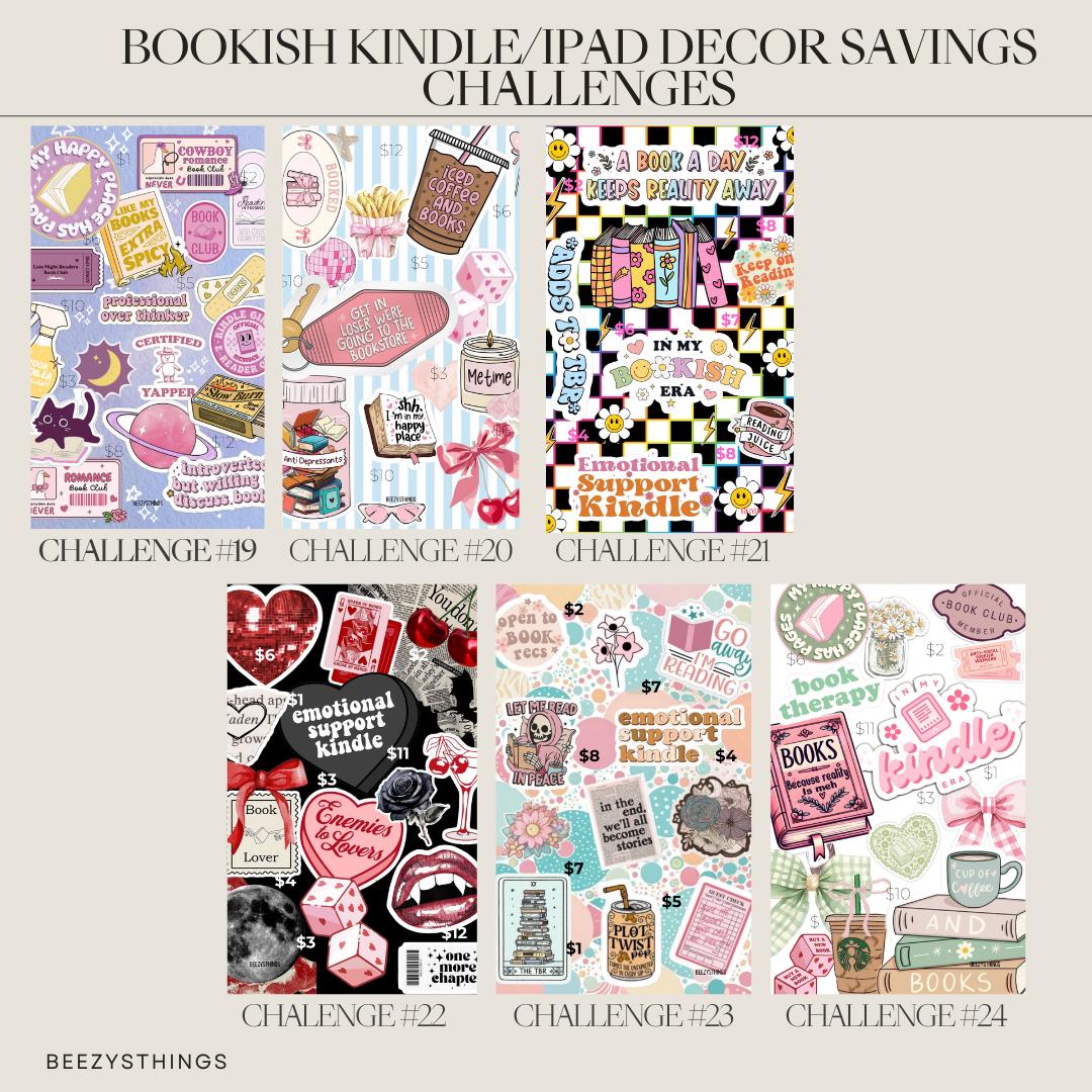 Bookish Kindle/iPad Decor Scratch off Savings Challenges