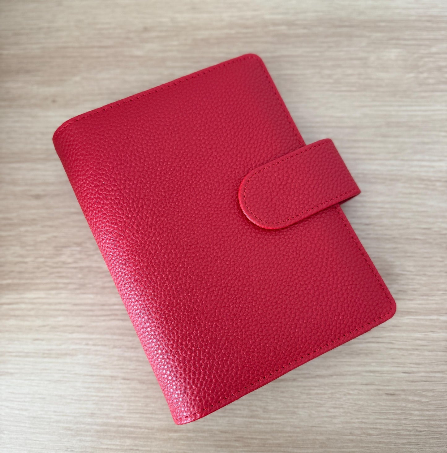 Personal Size Pebbled Vegan Leather Binder
