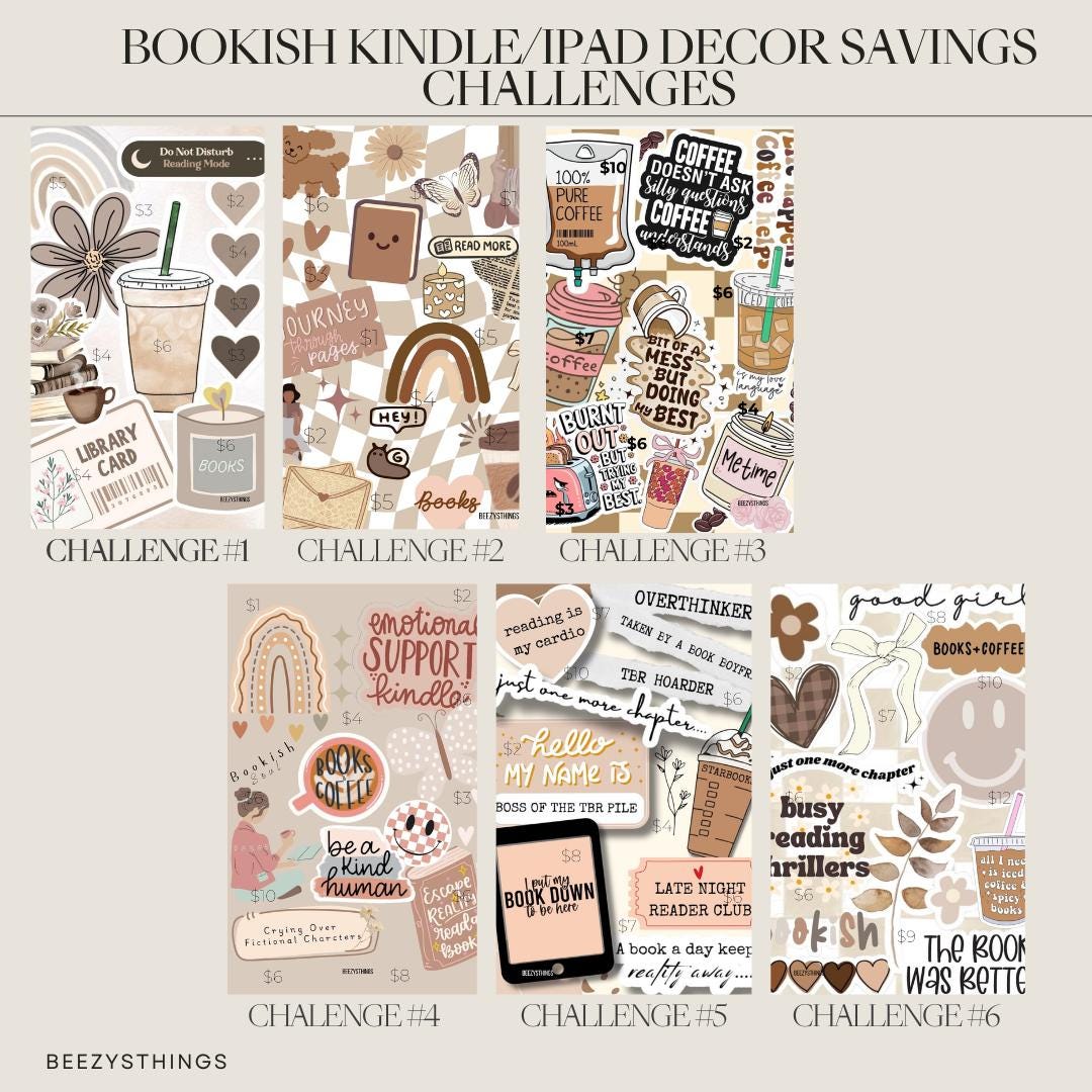 Bookish Kindle/iPad Decor Scratch off Savings Challenges