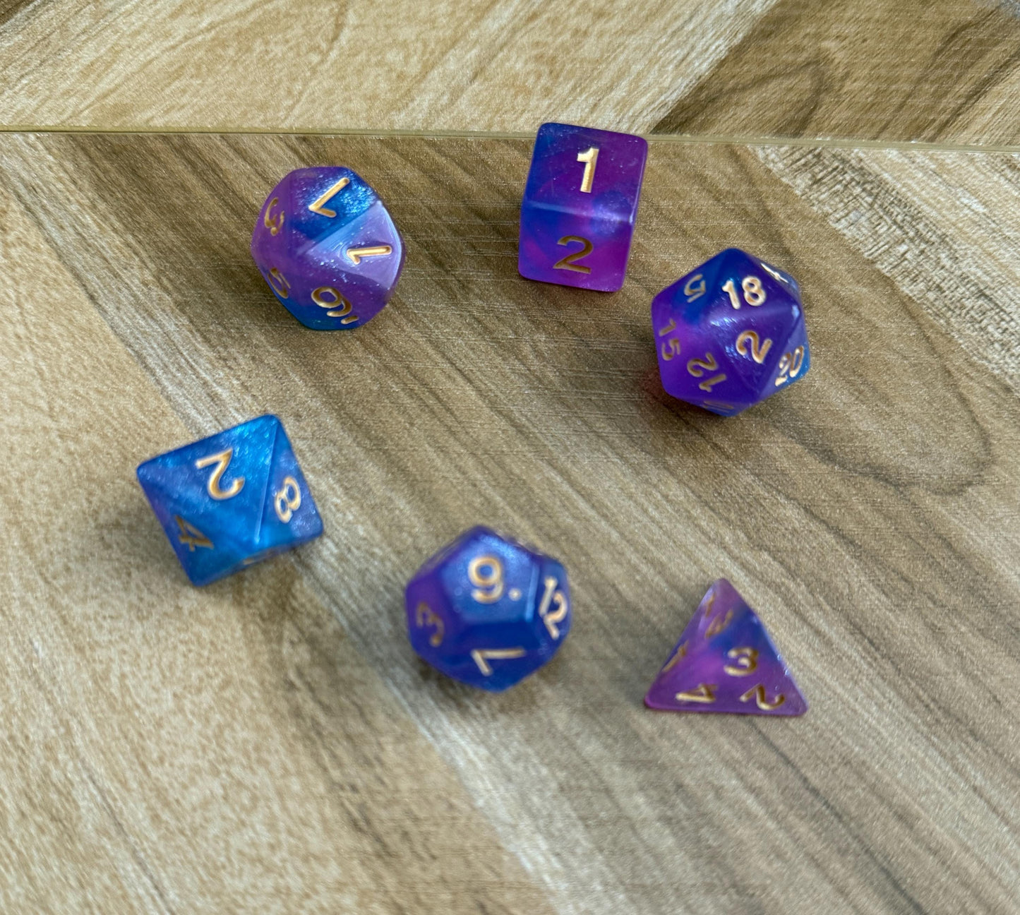 Set of 6 Colorful Dice #1-20