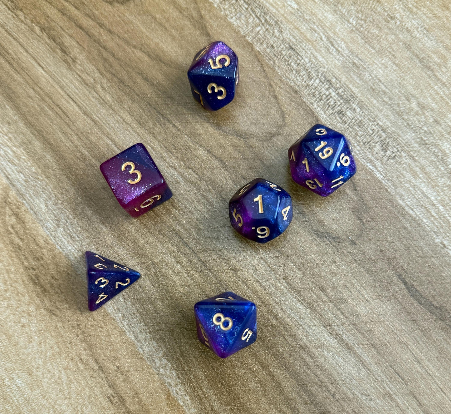 Set of 6 Colorful Dice #1-20