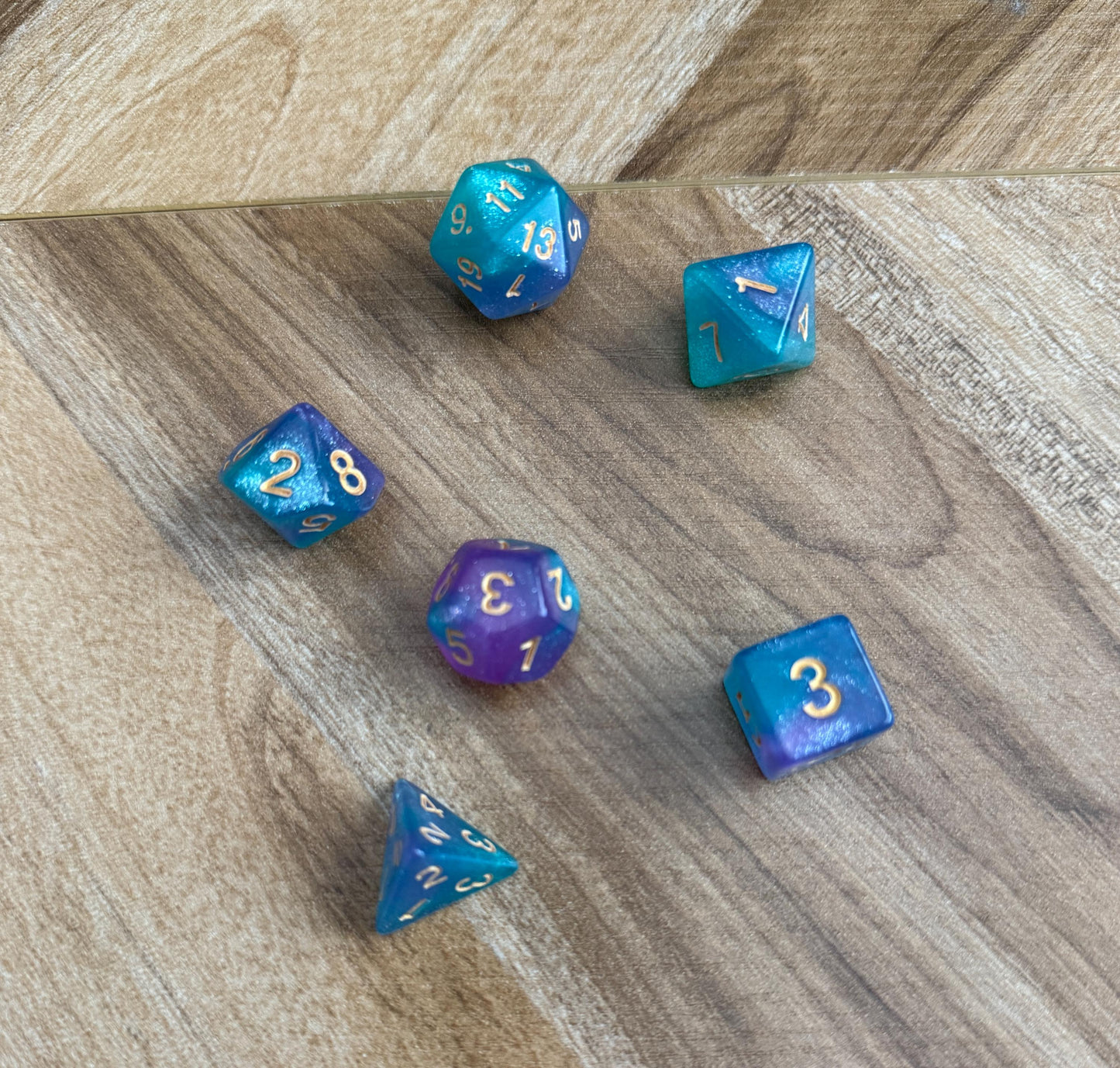 Set of 6 Colorful Dice #1-20