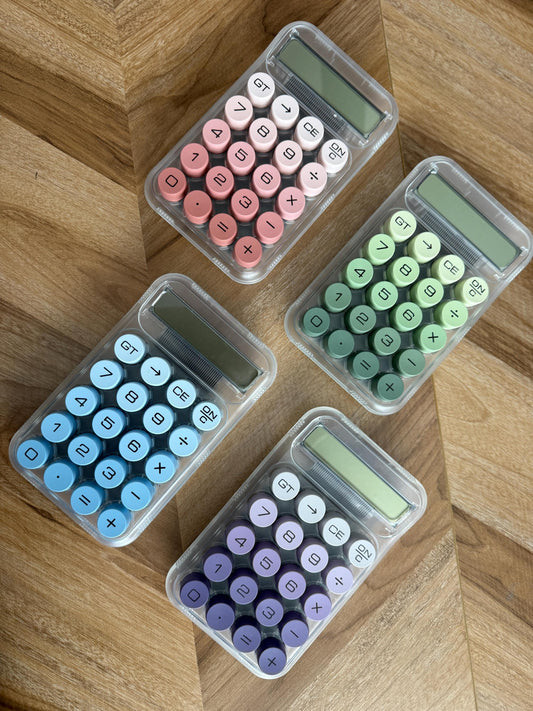 Aesthetic Clear Calculator | Minimal Desk Calculator in 4 Colors | Cute Stationery Gift | Study & Office Essentials