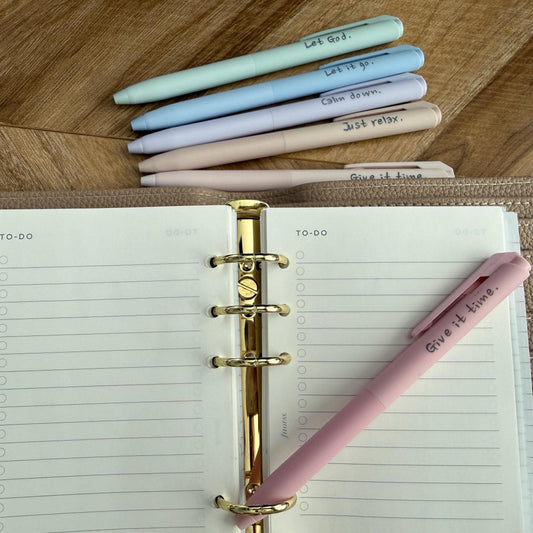 Pastel Gel Pens with Inspirational Quotes | Aesthetic Writing Pens | Motivational Stationery Gift
