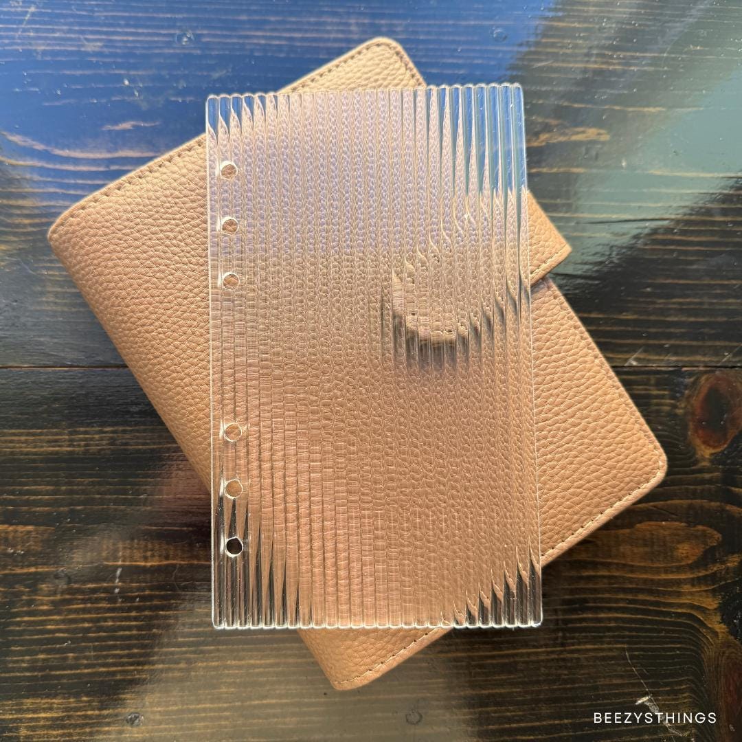 Acrylic Budget Dashboards | Personal and A5 Size | Fluted, Water Drop & Frosted Clear | Cash Stuffing Binder Insert