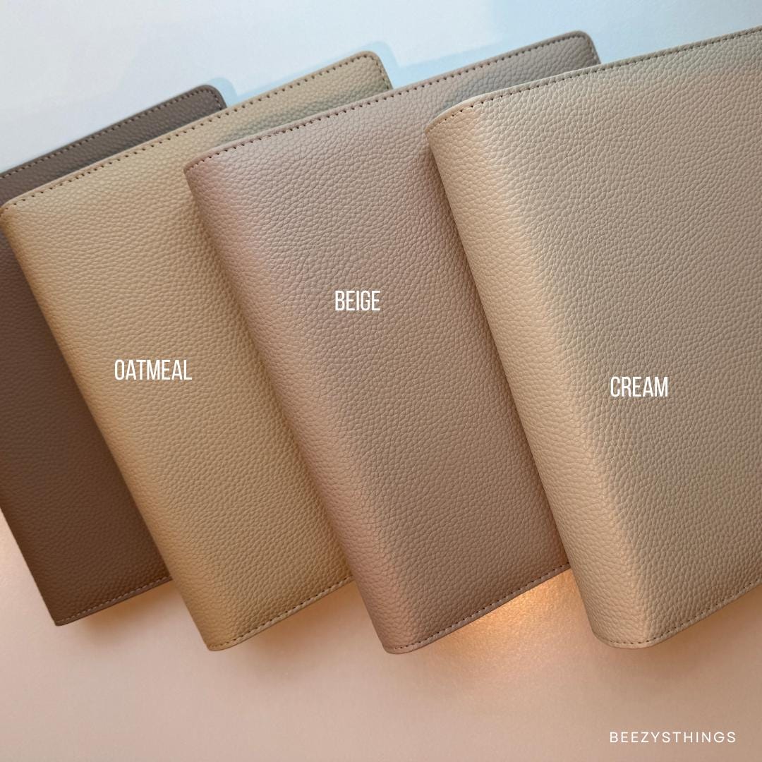 A5 Pebbled Vegan Leather Binder - Gold Rings