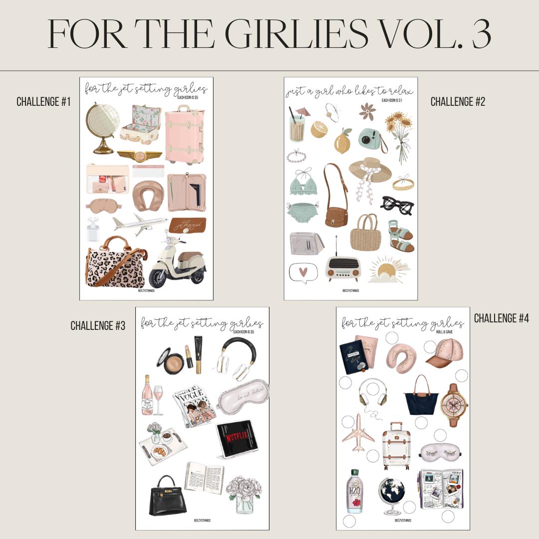 For the Girlies Savings Challenges Vol. 3 - Matte Vellum or Glossy Card Stock