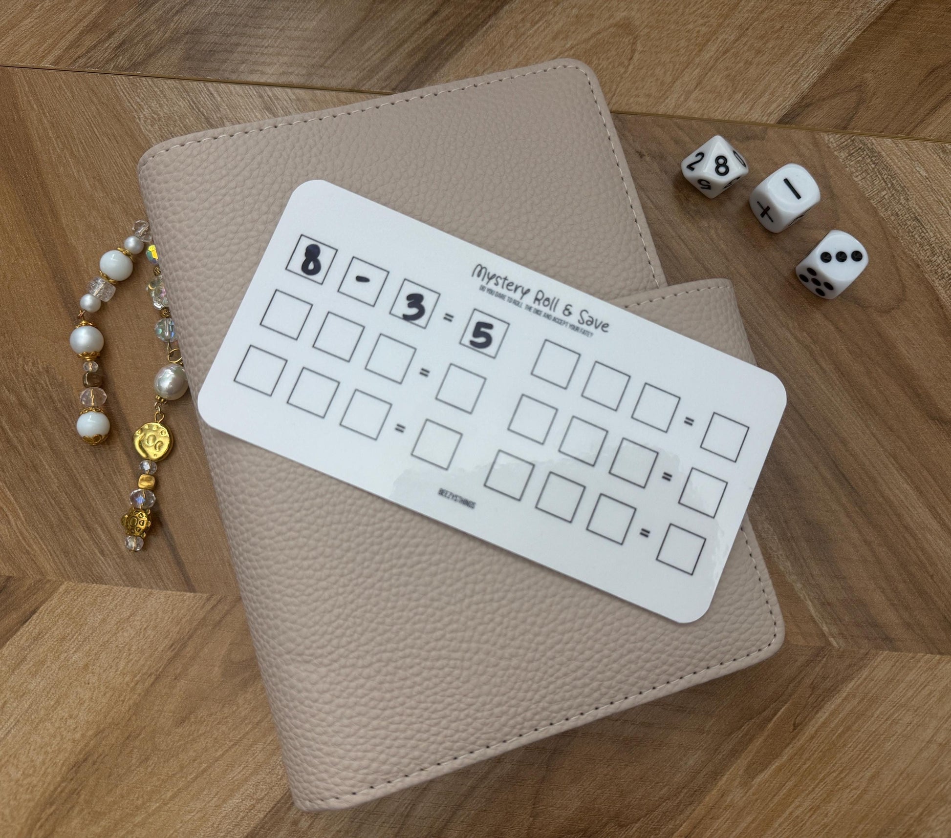 Mystery Roll & Save Challenge | Dice Savings Challenge Game | Cash Stuffing Insert with 3 Dice | Interactive Budget Game