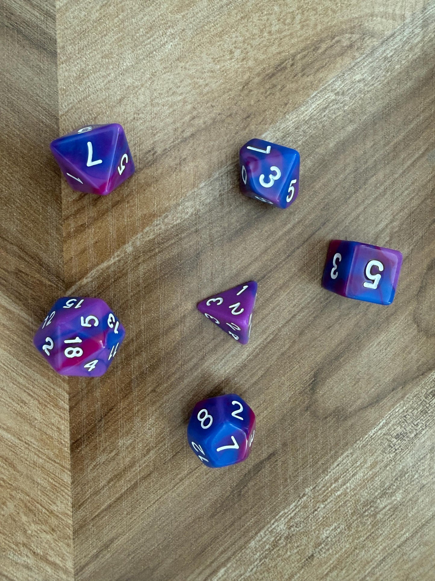 Set of 6 Colorful Dice #1-20