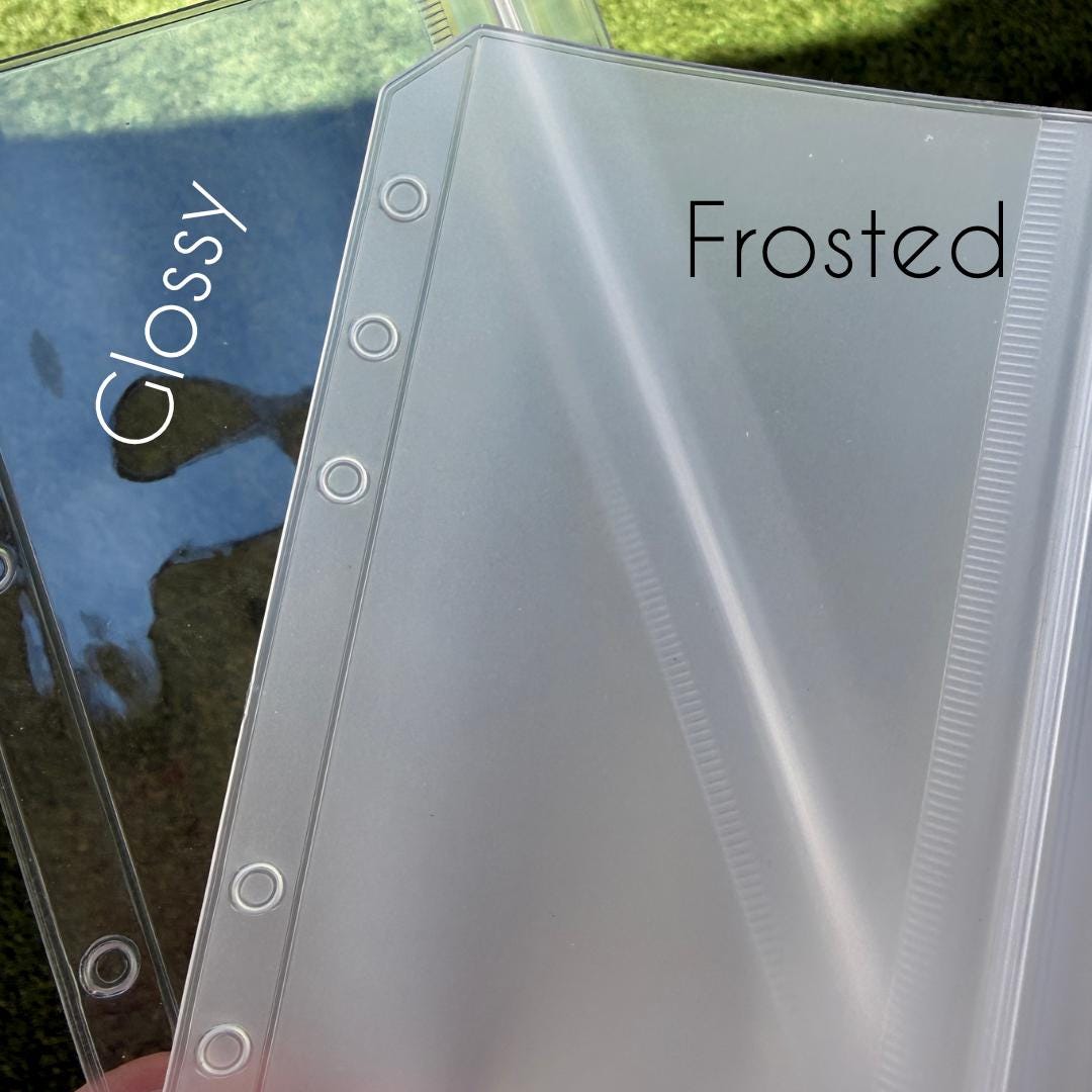 Double Pocket Glossy & Frosted PVC Non-Zippered Envelopes Set of 10